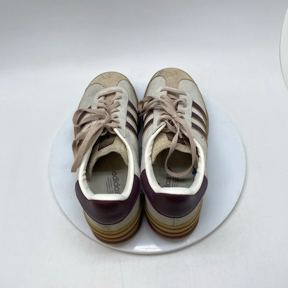 Adidas Sneakers Womens 7.5 Gazelle Bold JQ5127 Beige Suede Casual Platform Shoes